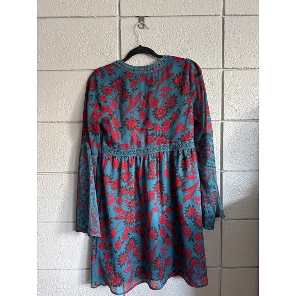 Women's Abercrombie & Fitch Bell Sleeve V-Neck Bohemian Floral Dress size M - Picture 5 of 5